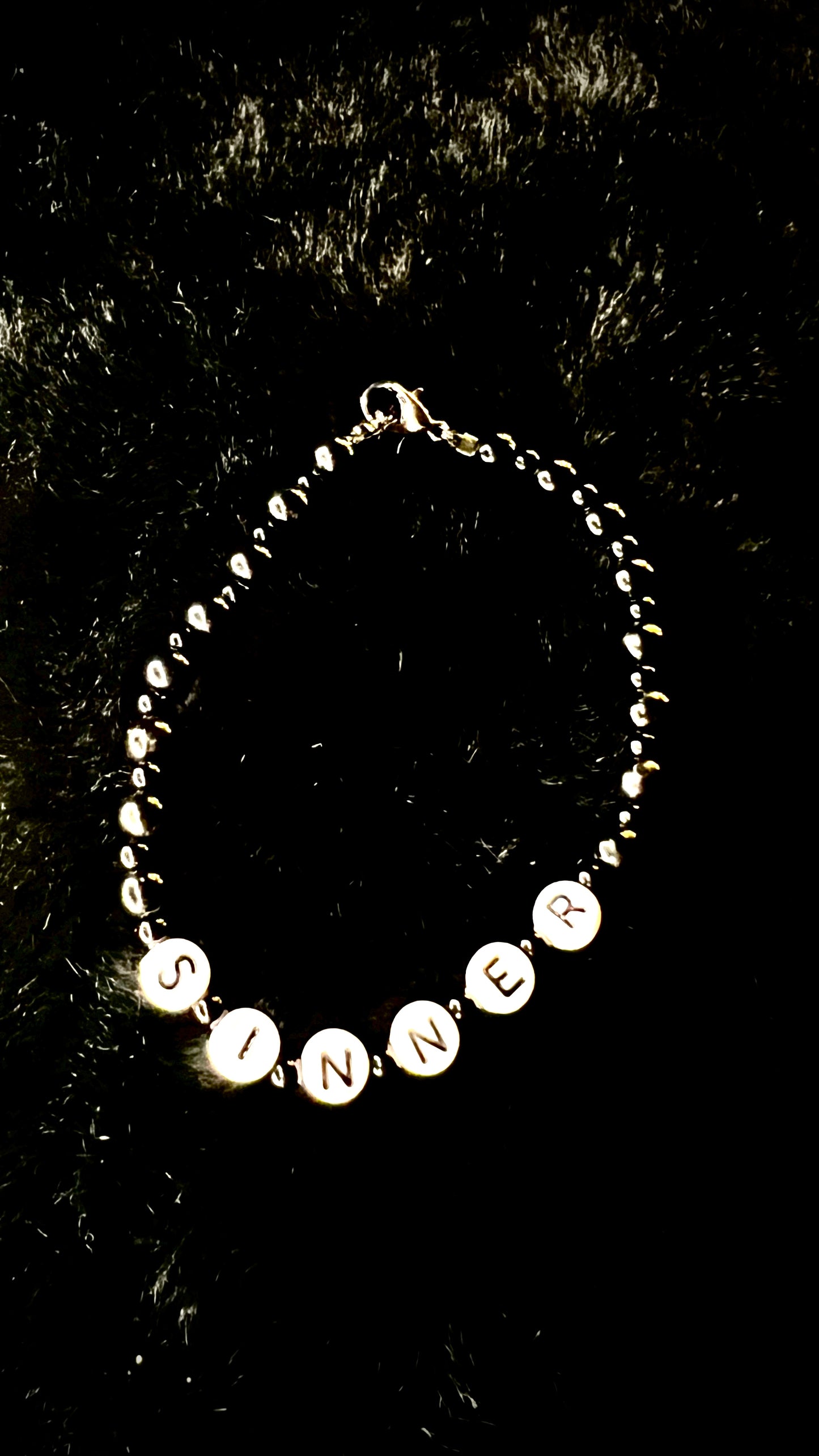 SINNER - Armband - schwarz/weiß