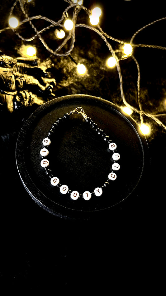 BIG BOOTY CLUB Armband - schwarz/weiß/gold