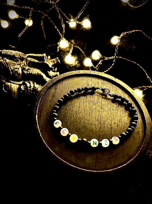 FCK NZS Armband -  Schwarz/weiß (fluoreszierend)/bunt
