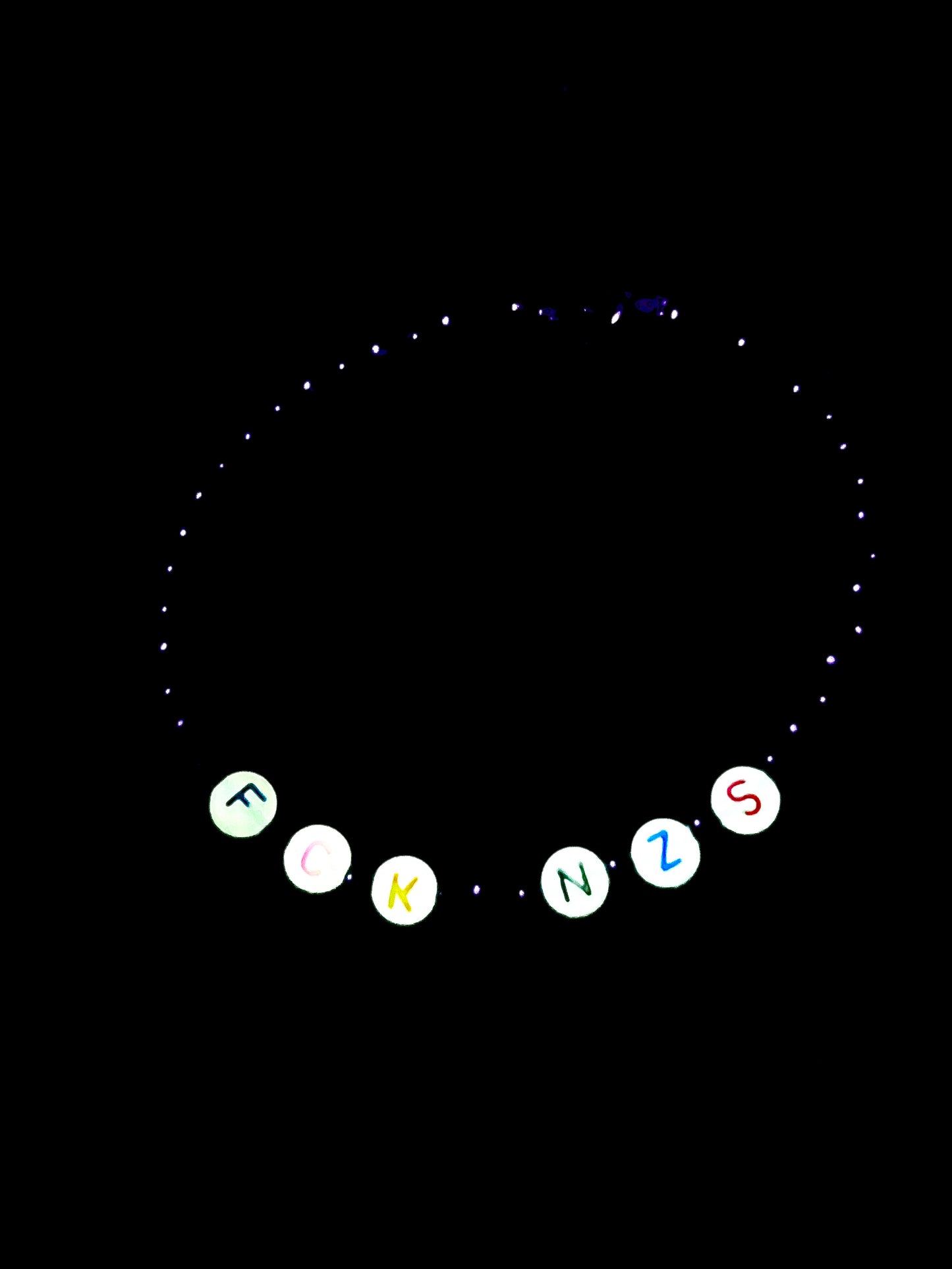 FCK NZS Armband -  Schwarz/weiß (fluoreszierend)/bunt