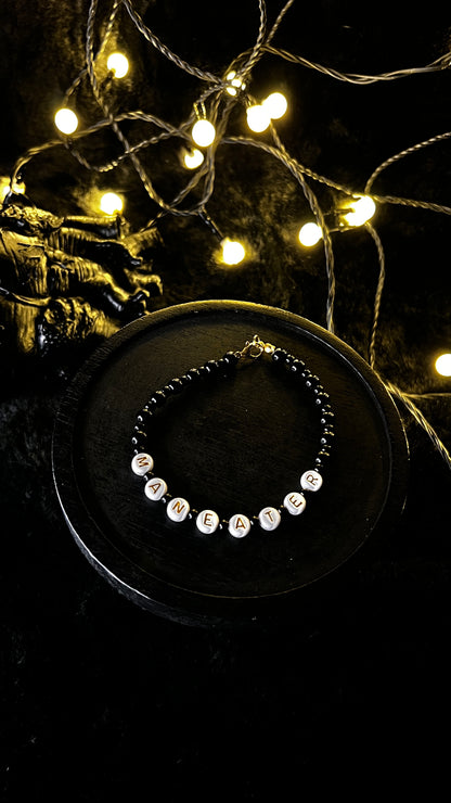MANEATER Armband - schwarz/weiß/gold