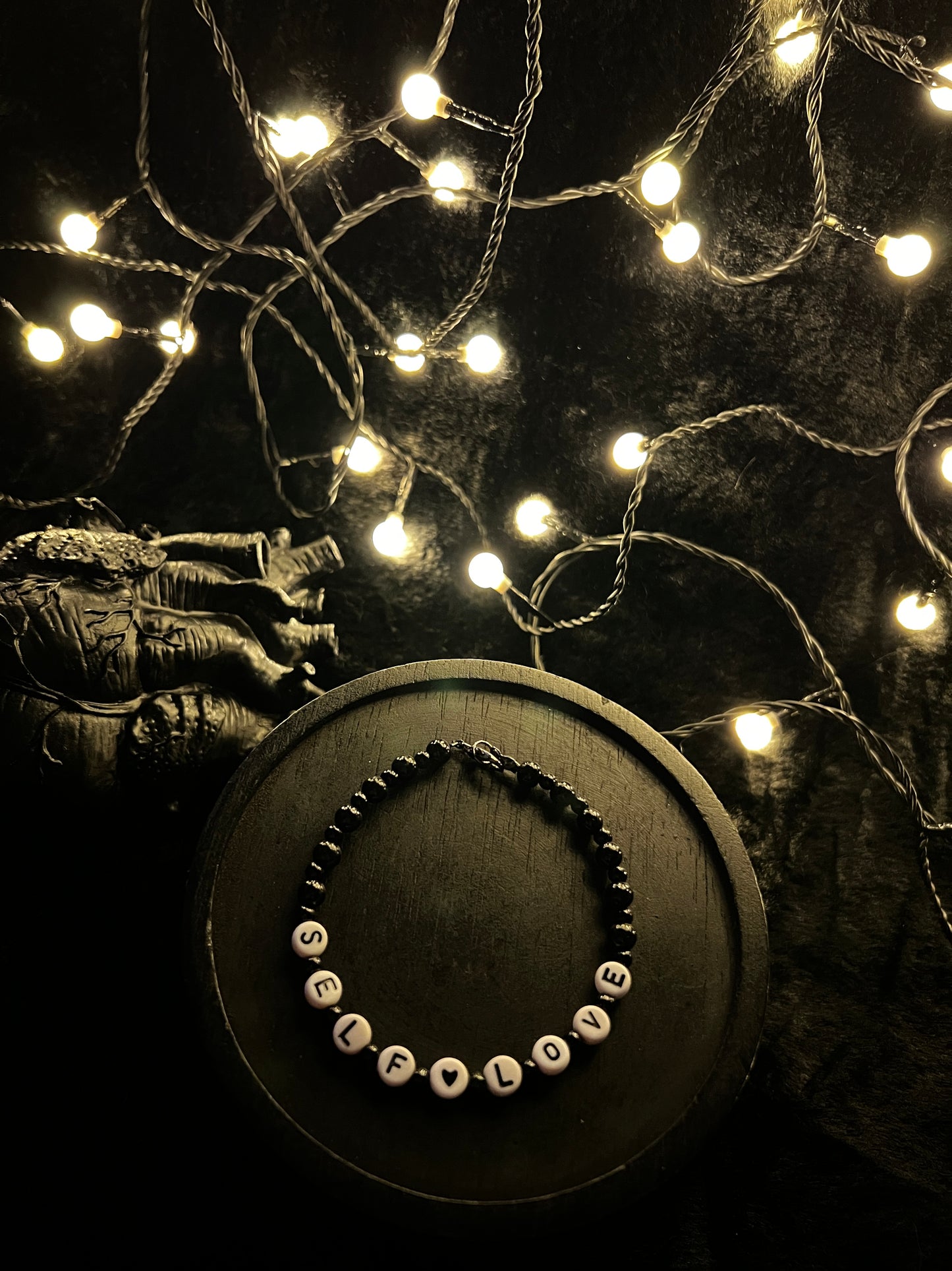SELFLOVE Armband - schwarz/weiß