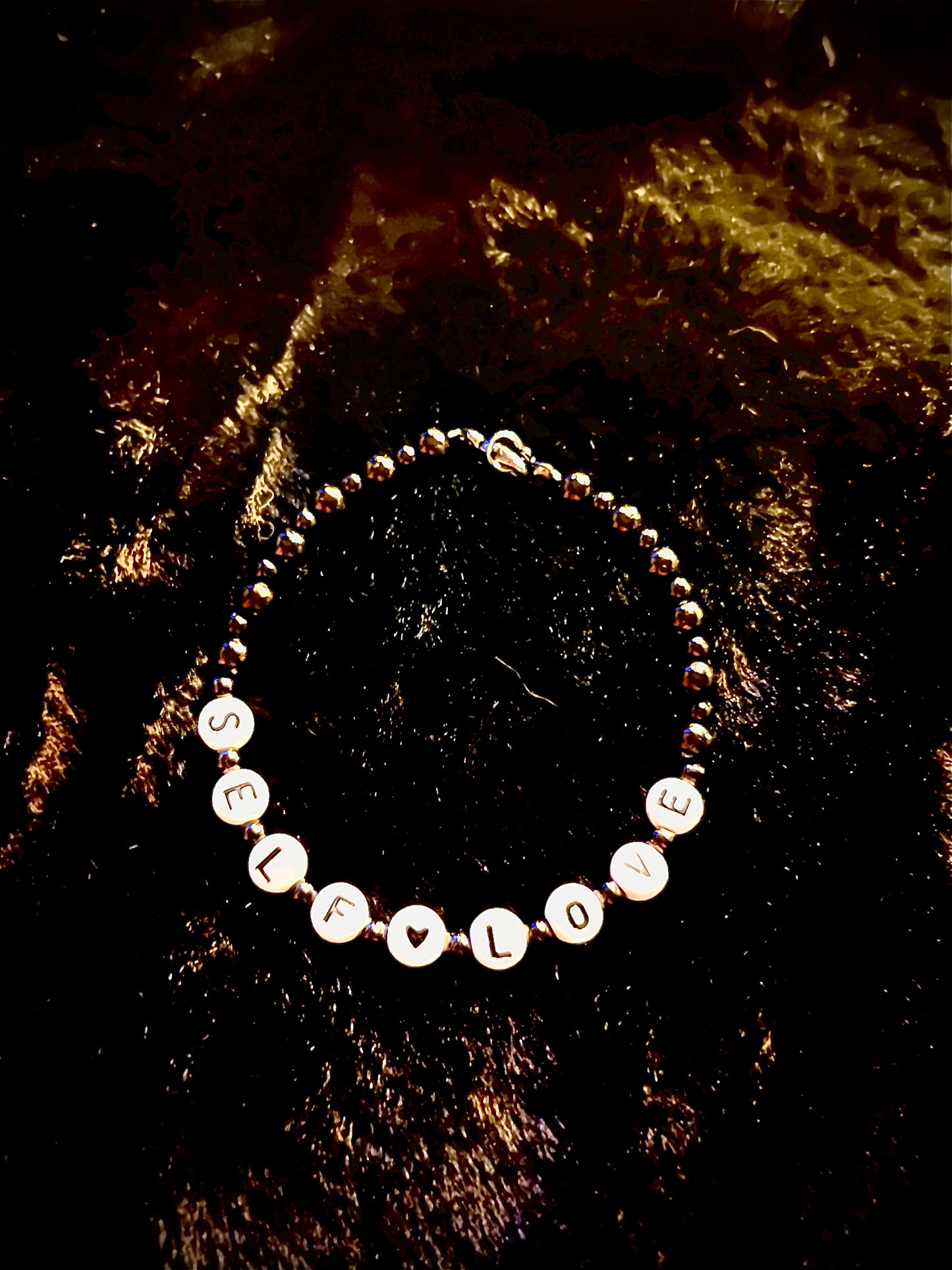 SELFLOVE Armband - schwarz/weiß