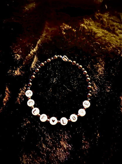 SELFLOVE Armband - schwarz/weiß