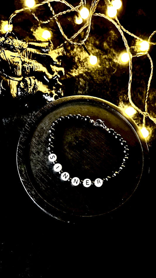 SINNER - Armband - schwarz/weiß