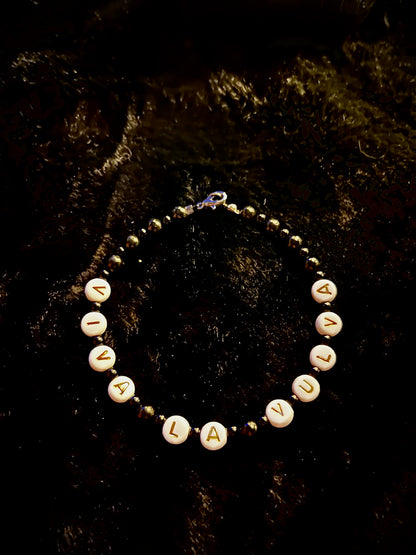 VIVA LA VULVA Armband - schwarz/weiß/gold