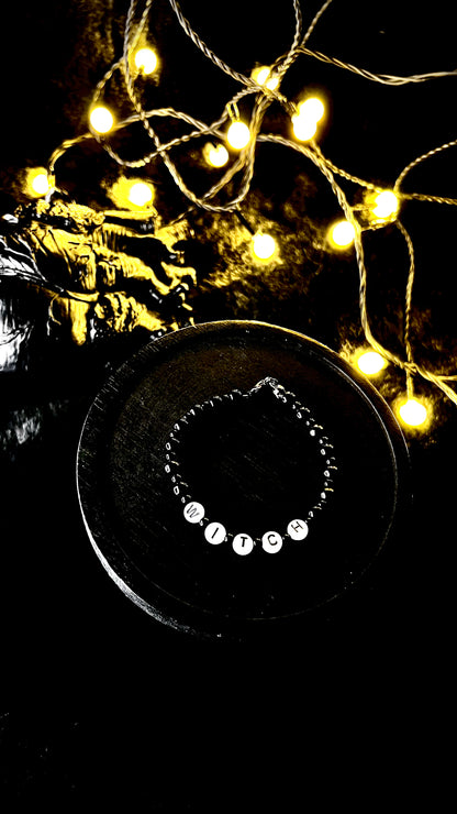WITCH Armband - schwarz/weiß (fluoreszierend)