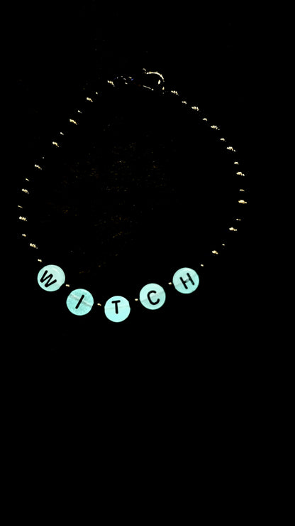 WITCH Armband - schwarz/weiß (fluoreszierend)