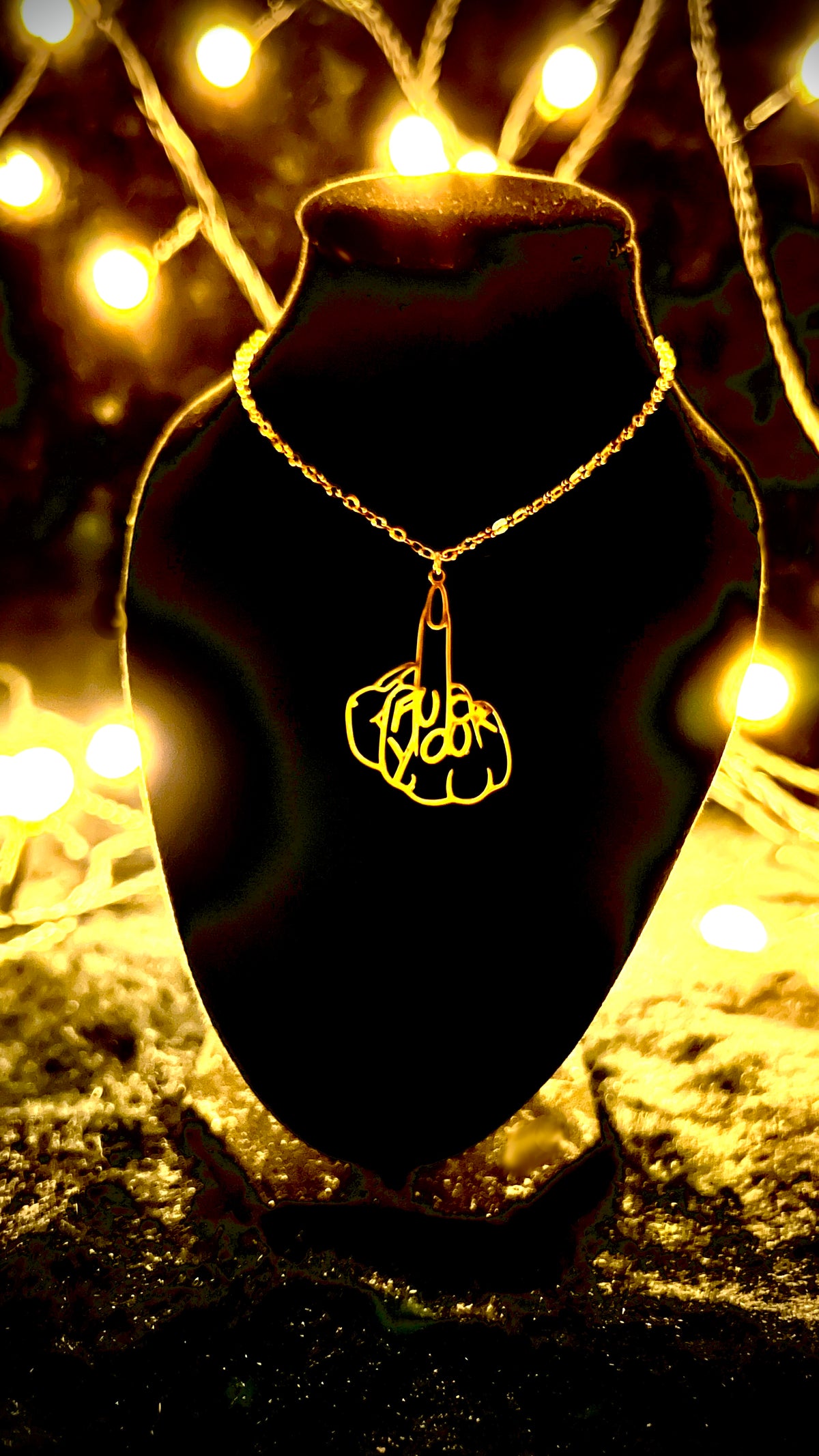 FUCK YOU - Kette - gold/silber