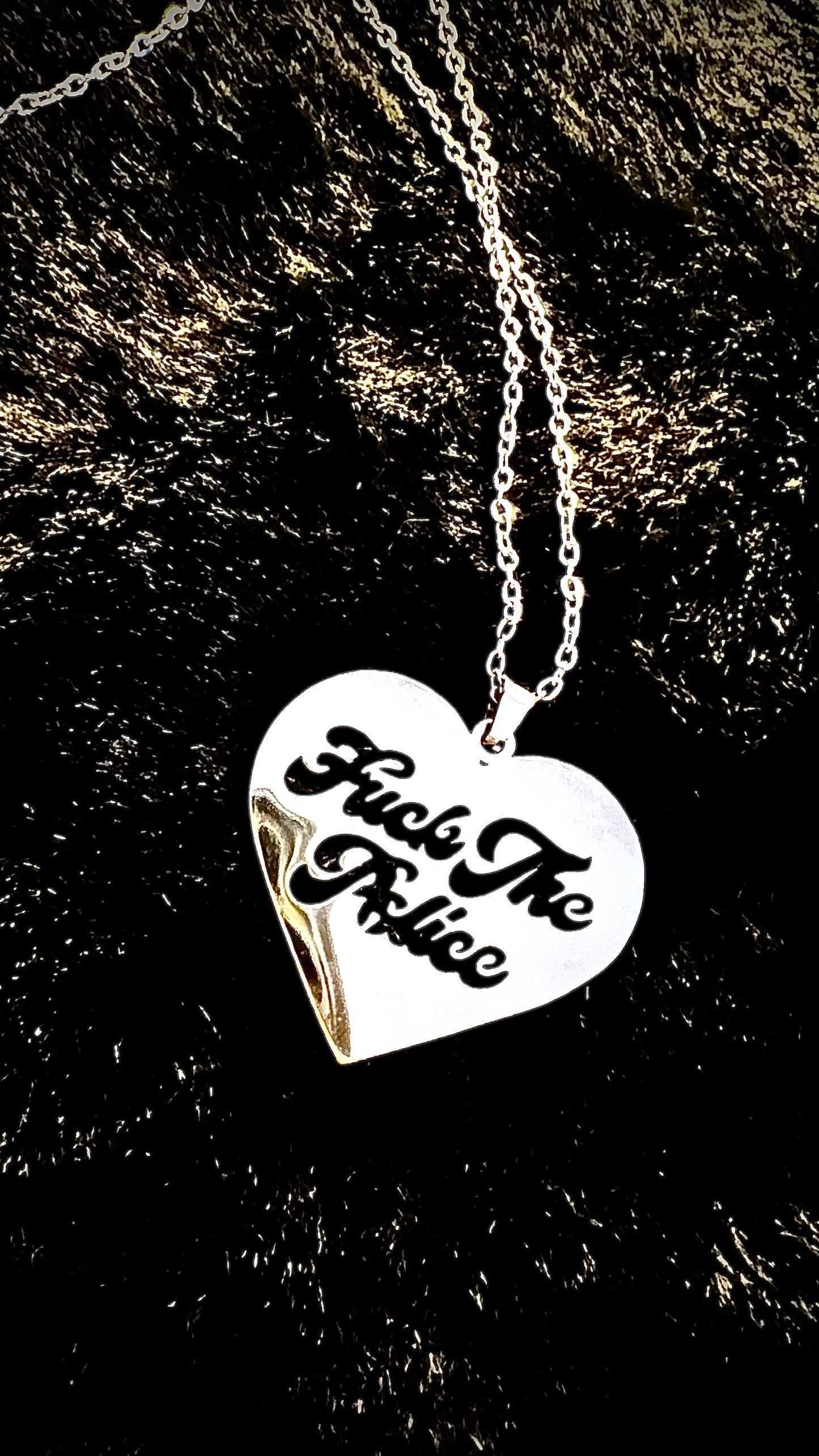 F*CK THE P*LICE - Kette - gold/silber