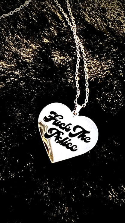 F*CK THE P*LICE - Kette - gold/silber