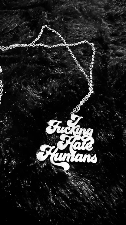HATE HUMANS - Kette - gold/silber