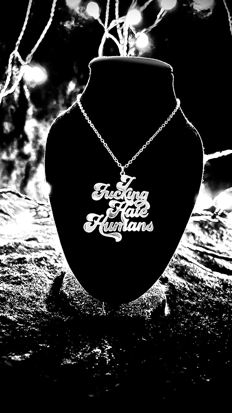 HATE HUMANS - Kette - gold/silber