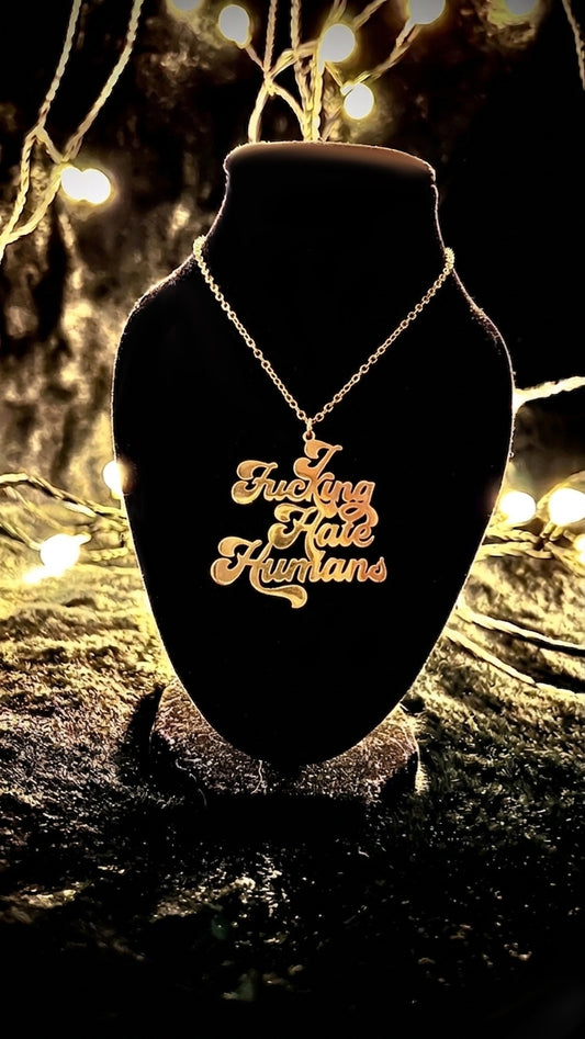 HATE HUMANS - Kette - gold/silber
