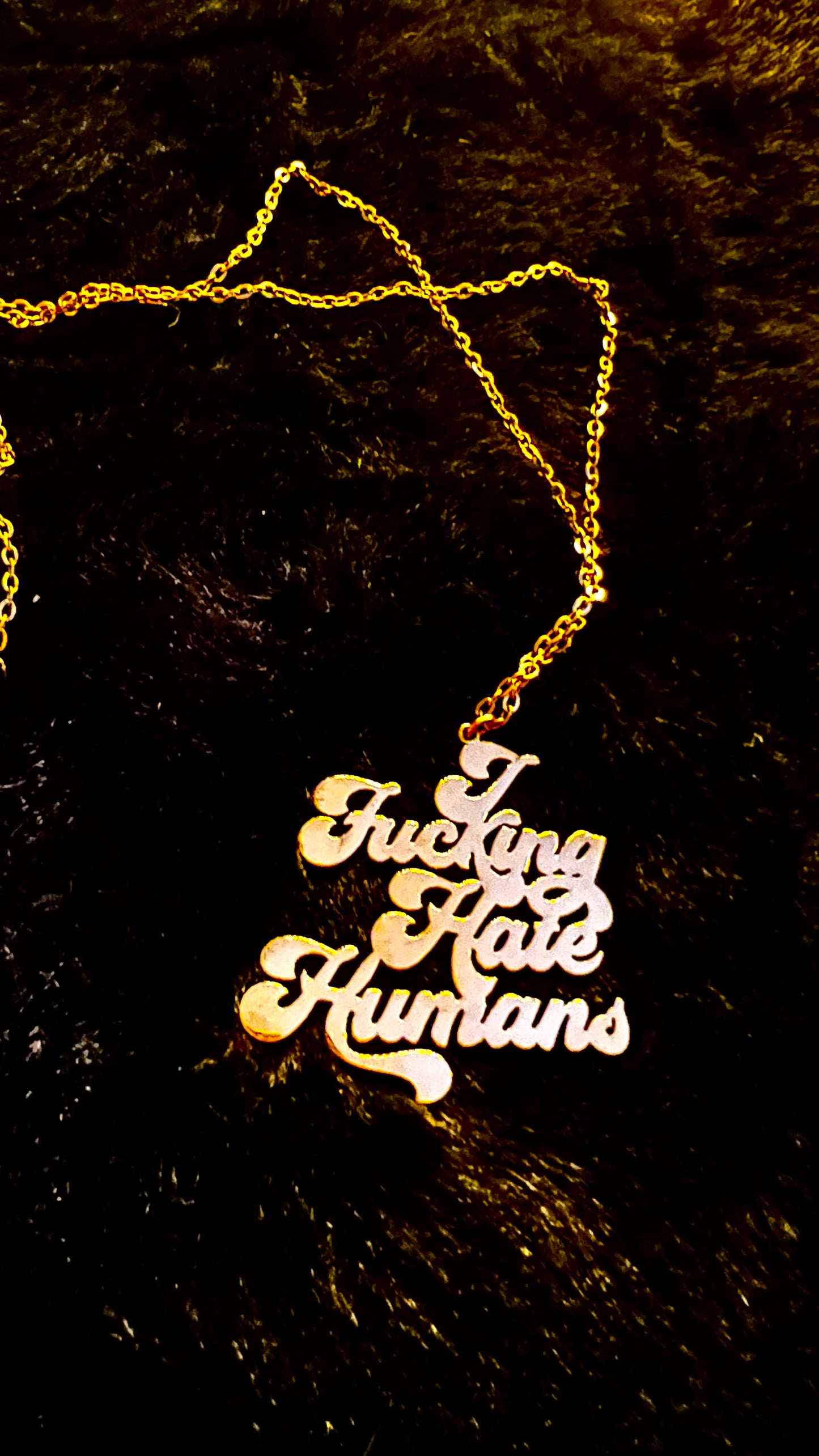 HATE HUMANS - Kette - gold/silber