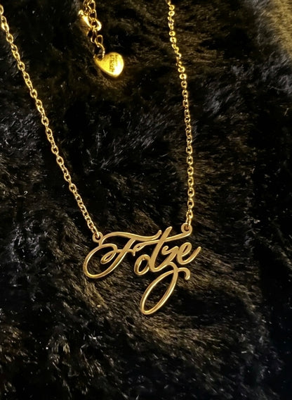 "F-WORT" Kette - gold/silber