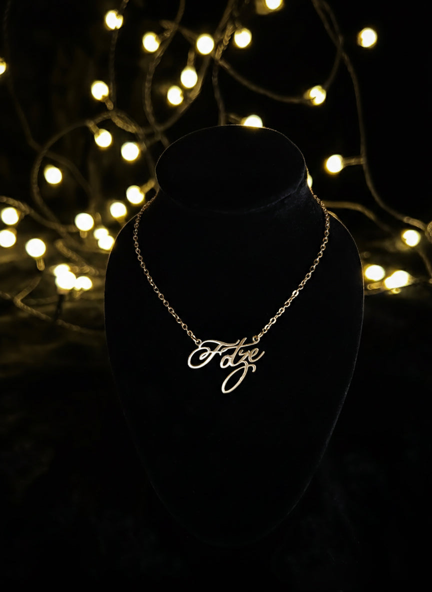 "F-WORT" Kette - gold/silber