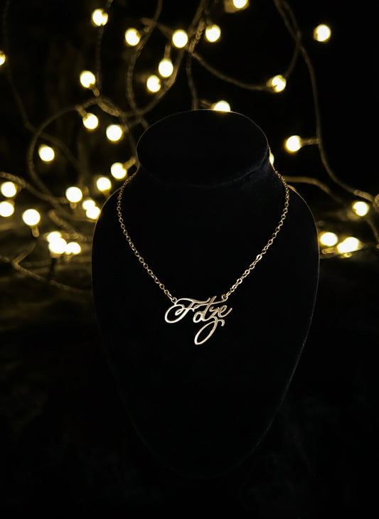 "F-WORT" Kette - gold/silber