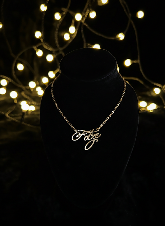 "F-WORT" Kette - gold/silber
