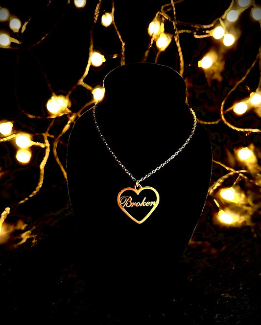 BROKEN HEART Kette - gold/silber