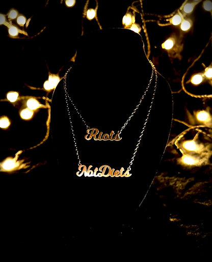 RIOTS NOT DIETS Kette - gold/silber