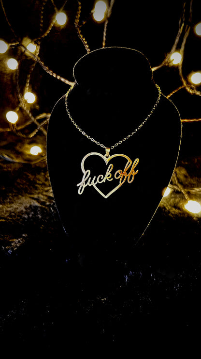 FUCK OFF Kette - gold/silber