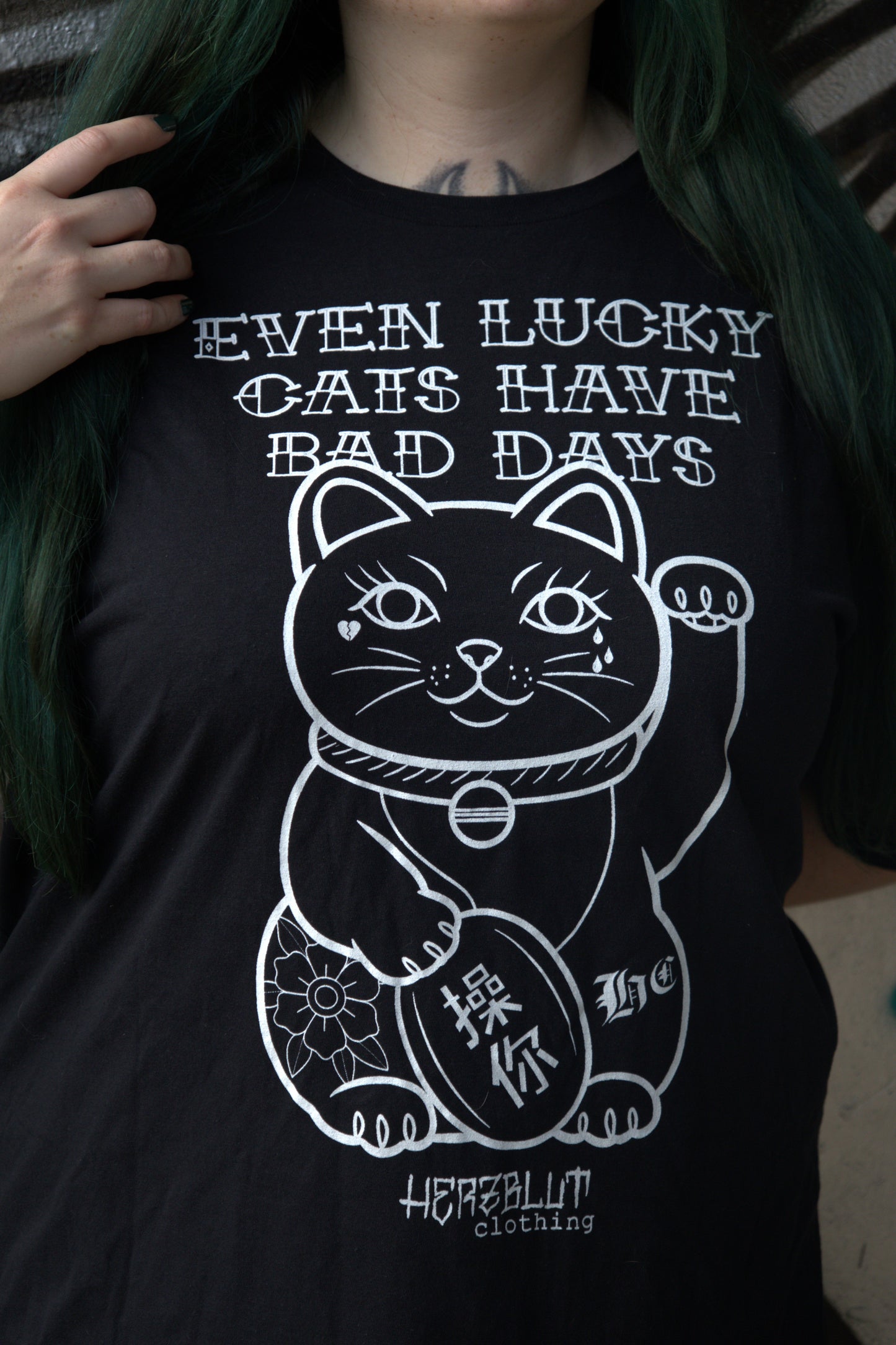 LUCKY CAT - T-Shirt - schwarz